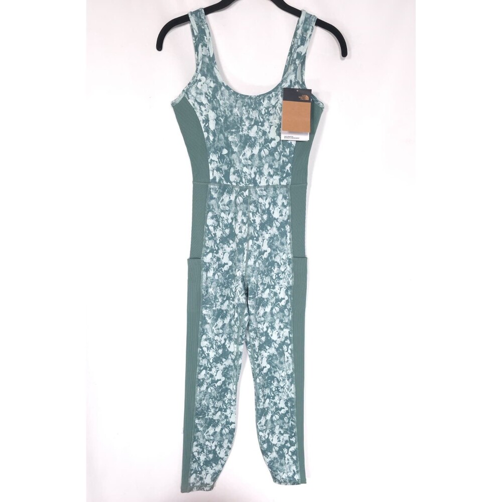 THE NORTH FACE Women's New XS Jumpsuit Green Dune Sky Long FlashDry Activewear